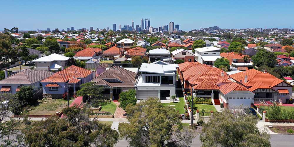Looking Perth suburbs to Perth city